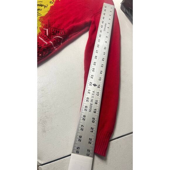 Dr Seuss The Grinch Ugly Sweater Christmas Holiday Boys’ XL Red Yellow - Picture 4 of 6